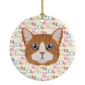 Manx Cat Christmas Ceramic Ornament Christmas Tree Hanging Decorations for Home Christmas Holiday, Party, Gift, 3 in, Multicolor Manx Cat Christmas Ceramic Ornament Christmas Tree Hanging Decorations for Home Christmas Holiday, Party, Gift, 3 in, Multicolor