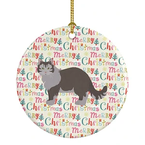 Siberian Forest #1 Cat Christmas Ceramic Ornament Christmas Tree Hanging Decorations for Home Christmas Holiday, Party, Gift, 3 in, Multicolor Siberian Forest #1 Cat Christmas Ceramic Ornament Christmas Tree Hanging Decorations for Home Christmas Holiday, Party, Gift, 3 in, Multicolor