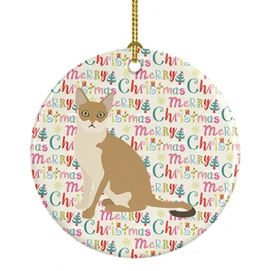Singapura Cat Christmas Ceramic Ornament Christmas Tree Hanging Decorations for Home Christmas Holiday, Party, Gift, 3 in, Multicolor Singapura Cat Christmas Ceramic Ornament Christmas Tree Hanging Decorations for Home Christmas Holiday, Party, Gift, 3 in, Multicolor