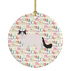 Ragamuffin #1 Cat Christmas Ceramic Ornament Christmas Tree Hanging Decorations for Home Christmas Holiday, Party, Gift, 3 in, Multicolor Ragamuffin #1 Cat Christmas Ceramic Ornament Christmas Tree Hanging Decorations for Home Christmas Holiday, Party, Gift, 3 in, Multicolor