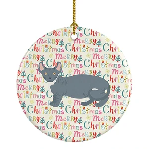 Dwelf #2 Cat Christmas Ceramic Ornament Christmas Tree Hanging Decorations for Home Christmas Holiday, Party, Gift, 3 in, Multicolor Dwelf #2 Cat Christmas Ceramic Ornament Christmas Tree Hanging Decorations for Home Christmas Holiday, Party, Gift, 3 in, Multicolor