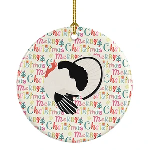Royal Palm Turkey Christmas Ceramic Ornament Christmas Tree Hanging Decorations for Home Christmas Holiday, Party, Gift, 3 in, Multicolor Royal Palm Turkey Christmas Ceramic Ornament Christmas Tree Hanging Decorations for Home Christmas Holiday, Party, Gift, 3 in, Multicolor