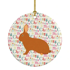 Rex Rabbit Christmas Ceramic Ornament Christmas Tree Hanging Decorations for Home Christmas Holiday, Party, Gift, 3 in, Multicolor Rex Rabbit Christmas Ceramic Ornament Christmas Tree Hanging Decorations for Home Christmas Holiday, Party, Gift, 3 in, Multicolor