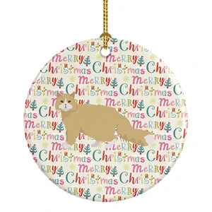 Oregon Rex Cat Christmas Ceramic Ornament Christmas Tree Hanging Decorations for Home Christmas Holiday, Party, Gift, 3 in, Multicolor Oregon Rex Cat Christmas Ceramic Ornament Christmas Tree Hanging Decorations for Home Christmas Holiday, Party, Gift, 3 in, Multicolor