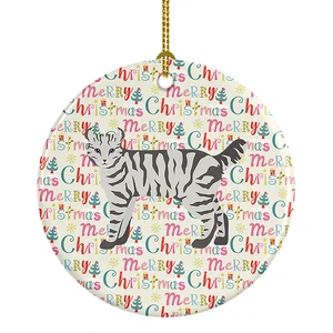 Highlander Lynx #2 Cat Christmas Ceramic Ornament Christmas Tree Hanging Decorations for Home Christmas Holiday, Party, Gift, 3 in, Multicolor Highlander Lynx #2 Cat Christmas Ceramic Ornament Christmas Tree Hanging Decorations for Home Christmas Holiday, Party, Gift, 3 in, Multicolor