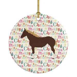 Percheron Horse Christmas Ceramic Ornament Christmas Tree Hanging Decorations for Home Christmas Holiday, Party, Gift, 3 in, Multicolor Percheron Horse Christmas Ceramic Ornament Christmas Tree Hanging Decorations for Home Christmas Holiday, Party, Gift, 3 in, Multicolor