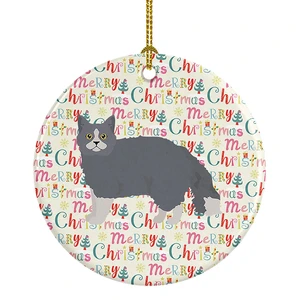 Selkirk Rex #1 Cat Christmas Ceramic Ornament Christmas Tree Hanging Decorations for Home Christmas Holiday, Party, Gift, 3 in, Multicolor Selkirk Rex #1 Cat Christmas Ceramic Ornament Christmas Tree Hanging Decorations for Home Christmas Holiday, Party, Gift, 3 in, Multicolor