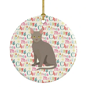 Malayan Cat Christmas Ceramic Ornament Christmas Tree Hanging Decorations for Home Christmas Holiday, Party, Gift, 3 in, Multicolor Malayan Cat Christmas Ceramic Ornament Christmas Tree Hanging Decorations for Home Christmas Holiday, Party, Gift, 3 in, Multicolor