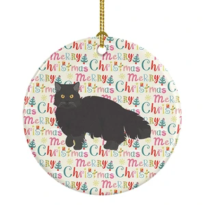 Black Persian Traditional Cat Christmas Ceramic Ornament Christmas Tree Hanging Decorations for Home Christmas Holiday, Party, Gift, 3 in, Multicolor Black Persian Traditional Cat Christmas Ceramic Ornament Christmas Tree Hanging Decorations for Home Christmas Holiday, Party, Gift, 3 in, Multicolor