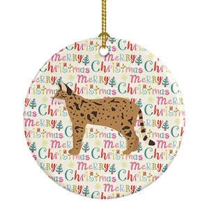 Savannah #2 Cat Christmas Ceramic Ornament Christmas Tree Hanging Decorations for Home Christmas Holiday, Party, Gift, 3 in, Multicolor Savannah #2 Cat Christmas Ceramic Ornament Christmas Tree Hanging Decorations for Home Christmas Holiday, Party, Gift, 3 in, Multicolor