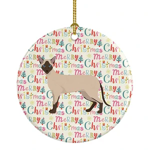 Siamese Modern #2 Cat Christmas Ceramic Ornament Christmas Tree Hanging Decorations for Home Christmas Holiday, Party, Gift, 3 in, Multicolor Siamese Modern #2 Cat Christmas Ceramic Ornament Christmas Tree Hanging Decorations for Home Christmas Holiday, Party, Gift, 3 in, Multicolor