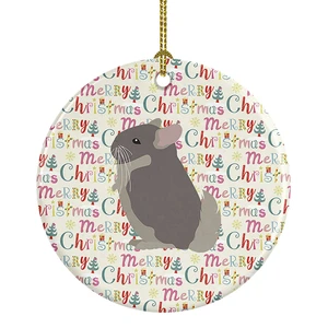 Beige Wellman Chinchilla Christmas Ceramic Ornament Christmas Tree Hanging Decorations for Home Christmas Holiday, Party, Gift, 3 in, Multicolor Beige Wellman Chinchilla Christmas Ceramic Ornament Christmas Tree Hanging Decorations for Home Christmas Holiday, Party, Gift, 3 in, Multicolor