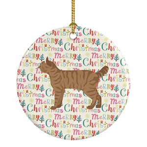Highlander Lynx #1 Cat Christmas Ceramic Ornament Christmas Tree Hanging Decorations for Home Christmas Holiday, Party, Gift, 3 in, Multicolor Highlander Lynx #1 Cat Christmas Ceramic Ornament Christmas Tree Hanging Decorations for Home Christmas Holiday, Party, Gift, 3 in, Multicolor