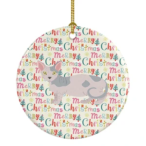 Minskin Cat Christmas Ceramic Ornament Christmas Tree Hanging Decorations for Home Christmas Holiday, Party, Gift, 3 in, Multicolor Minskin Cat Christmas Ceramic Ornament Christmas Tree Hanging Decorations for Home Christmas Holiday, Party, Gift, 3 in, Multicolor