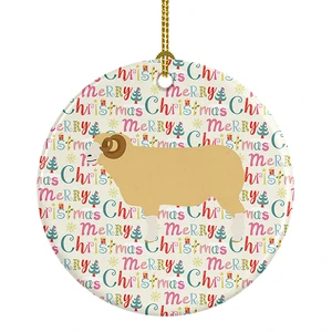 Horned Dorset Sheep Christmas Ceramic Ornament Christmas Tree Hanging Decorations for Home Christmas Holiday, Party, Gift, 3 in, Multicolor Horned Dorset Sheep Christmas Ceramic Ornament Christmas Tree Hanging Decorations for Home Christmas Holiday, Party, Gift, 3 in, Multicolor