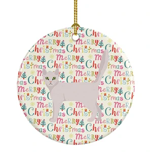 Burmilla Cat Christmas Ceramic Ornament Christmas Tree Hanging Decorations for Home Christmas Holiday, Party, Gift, 3 in, Multicolor Burmilla Cat Christmas Ceramic Ornament Christmas Tree Hanging Decorations for Home Christmas Holiday, Party, Gift, 3 in, Multicolor