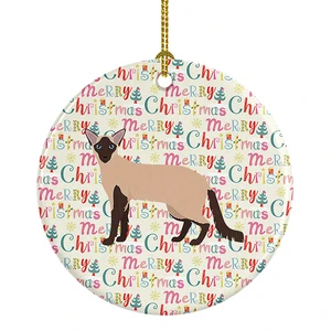 Colorpoint Longhair Cat Christmas Ceramic Ornament Christmas Tree Hanging Decorations for Home Christmas Holiday, Party, Gift, 3 in, Multicolor Colorpoint Longhair Cat Christmas Ceramic Ornament Christmas Tree Hanging Decorations for Home Christmas Holiday, Party, Gift, 3 in, Multicolor