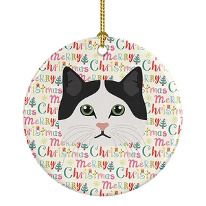Ragamuffin Cat Christmas Ceramic Ornament Christmas Tree Hanging Decorations for Home Christmas Holiday, Party, Gift, 3 in, Multicolor Ragamuffin Cat Christmas Ceramic Ornament Christmas Tree Hanging Decorations for Home Christmas Holiday, Party, Gift, 3 in, Multicolor