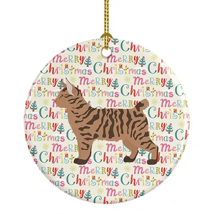 Pixie Bob #2 Cat Christmas Ceramic Ornament Christmas Tree Hanging Decorations for Home Christmas Holiday, Party, Gift, 3 in, Multicolor Pixie Bob #2 Cat Christmas Ceramic Ornament Christmas Tree Hanging Decorations for Home Christmas Holiday, Party, Gift, 3 in, Multicolor