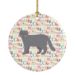 Scottish Fold #1 Cat Christmas Ceramic Ornament Christmas Tree Hanging Decorations for Home Christmas Holiday, Party, Gift, 3 in, Multicolor Scottish Fold #1 Cat Christmas Ceramic Ornament Christmas Tree Hanging Decorations for Home Christmas Holiday, Party, Gift, 3 in, Multicolor