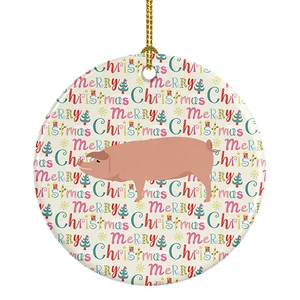 American Landrace Pig Christmas Ceramic Ornament Christmas Tree Hanging Decorations for Home Christmas Holiday, Party, Gift, 3 in, Multicolor American Landrace Pig Christmas Ceramic Ornament Christmas Tree Hanging Decorations for Home Christmas Holiday, Party, Gift, 3 in, Multicolor