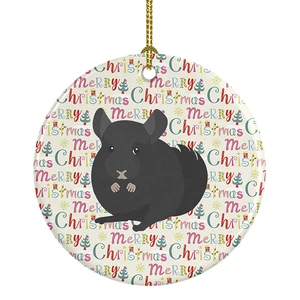 Charcoal Chinchilla Christmas Ceramic Ornament Christmas Tree Hanging Decorations for Home Christmas Holiday, Party, Gift, 3 in, Multicolor Charcoal Chinchilla Christmas Ceramic Ornament Christmas Tree Hanging Decorations for Home Christmas Holiday, Party, Gift, 3 in, Multicolor