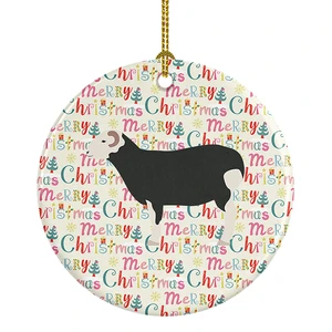 Herwick Sheep Christmas Ceramic Ornament Christmas Tree Hanging Decorations for Home Christmas Holiday, Party, Gift, 3 in, Multicolor Herwick Sheep Christmas Ceramic Ornament Christmas Tree Hanging Decorations for Home Christmas Holiday, Party, Gift, 3 in, Multicolor