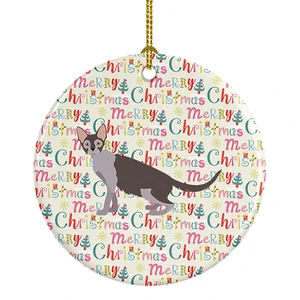 Lykoi #2 Cat Christmas Ceramic Ornament Christmas Tree Hanging Decorations for Home Christmas Holiday, Party, Gift, 3 in, Multicolor Lykoi #2 Cat Christmas Ceramic Ornament Christmas Tree Hanging Decorations for Home Christmas Holiday, Party, Gift, 3 in, Multicolor