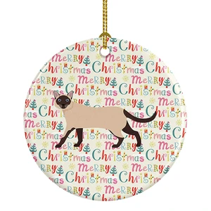 Siamese Traditional #2 Cat Christmas Ceramic Ornament Christmas Tree Hanging Decorations for Home Christmas Holiday, Party, Gift, 3 in, Multicolor Siamese Traditional #2 Cat Christmas Ceramic Ornament Christmas Tree Hanging Decorations for Home Christmas Holiday, Party, Gift, 3 in, Multicolor