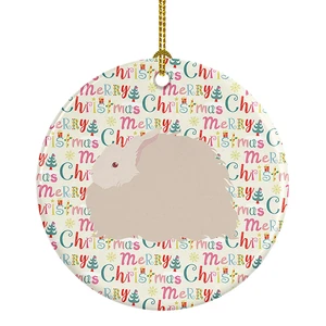 Fluffy Angora Rabbit Christmas Ceramic Ornament Christmas Tree Hanging Decorations for Home Christmas Holiday, Party, Gift, 3 in, Multicolor Fluffy Angora Rabbit Christmas Ceramic Ornament Christmas Tree Hanging Decorations for Home Christmas Holiday, Party, Gift, 3 in, Multicolor