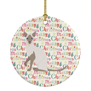 Siamese Modern Cat Christmas Ceramic Ornament Christmas Tree Hanging Decorations for Home Christmas Holiday, Party, Gift, 3 in, Multicolor Siamese Modern Cat Christmas Ceramic Ornament Christmas Tree Hanging Decorations for Home Christmas Holiday, Party, Gift, 3 in, Multicolor