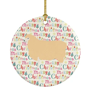 English Leicester Longwool Sheep Christmas Ceramic Ornament Christmas Tree Hanging Decorations for Home Christmas Holiday, Party, Gift, 3 in, Multicolor English Leicester Longwool Sheep Christmas Ceramic Ornament Christmas Tree Hanging Decorations for Home Christmas Holiday, Party, Gift, 3 in, Multicolor
