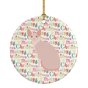 Sphynx #2 Cat Christmas Ceramic Ornament Christmas Tree Hanging Decorations for Home Christmas Holiday, Party, Gift, 3 in, Multicolor Sphynx #2 Cat Christmas Ceramic Ornament Christmas Tree Hanging Decorations for Home Christmas Holiday, Party, Gift, 3 in, Multicolor