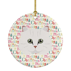 Chinchilla Persian Longhair Cat Christmas Ceramic Ornament Christmas Tree Hanging Decorations for Home Christmas Holiday, Party, Gift, 3 in, Multicolor Chinchilla Persian Longhair Cat Christmas Ceramic Ornament Christmas Tree Hanging Decorations for Home Christmas Holiday, Party, Gift, 3 in, Multicolor