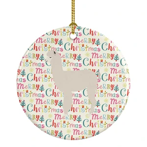 Alpaca Christmas Ceramic Ornament Christmas Tree Hanging Decorations for Home Christmas Holiday, Party, Gift, 3 in, Multicolor Alpaca Christmas Ceramic Ornament Christmas Tree Hanging Decorations for Home Christmas Holiday, Party, Gift, 3 in, Multicolor