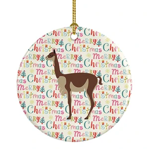 Vicugna or Vicuna Christmas Ceramic Ornament Christmas Tree Hanging Decorations for Home Christmas Holiday, Party, Gift, 3 in, Multicolor Vicugna or Vicuna Christmas Ceramic Ornament Christmas Tree Hanging Decorations for Home Christmas Holiday, Party, Gift, 3 in, Multicolor