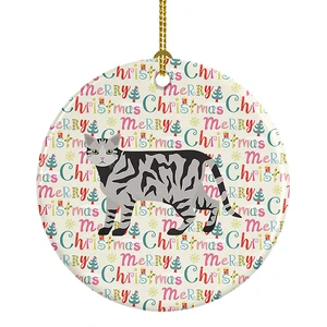 European Shorthair #2 Cat Christmas Ceramic Ornament Christmas Tree Hanging Decorations for Home Christmas Holiday, Party, Gift, 3 in, Multicolor European Shorthair #2 Cat Christmas Ceramic Ornament Christmas Tree Hanging Decorations for Home Christmas Holiday, Party, Gift, 3 in, Multicolor