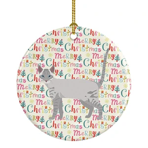 Ojos Azules Cat Christmas Ceramic Ornament Christmas Tree Hanging Decorations for Home Christmas Holiday, Party, Gift, 3 in, Multicolor Ojos Azules Cat Christmas Ceramic Ornament Christmas Tree Hanging Decorations for Home Christmas Holiday, Party, Gift, 3 in, Multicolor