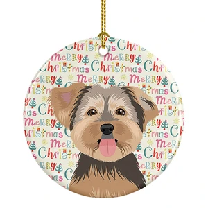 Yorkie Chocolate #2 Christmas Ceramic Ornament Christmas Tree Hanging Decorations for Home Christmas Holiday, Party, Gift, 3 in, Multicolor Yorkie Chocolate #2 Christmas Ceramic Ornament Christmas Tree Hanging Decorations for Home Christmas Holiday, Party, Gift, 3 in, Multicolor
