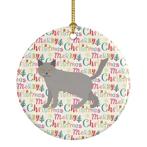 Chartreux #2 Cat Christmas Ceramic Ornament Christmas Tree Hanging Decorations for Home Christmas Holiday, Party, Gift, 3 in, Multicolor Chartreux #2 Cat Christmas Ceramic Ornament Christmas Tree Hanging Decorations for Home Christmas Holiday, Party, Gift, 3 in, Multicolor