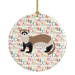 Ferret Christmas Ceramic Ornament Christmas Tree Hanging Decorations for Home Christmas Holiday, Party, Gift, 3 in, Multicolor Ferret Christmas Ceramic Ornament Christmas Tree Hanging Decorations for Home Christmas Holiday, Party, Gift, 3 in, Multicolor
