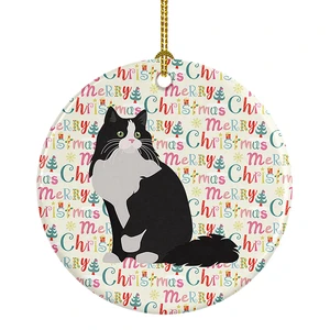 Ragamuffin Cat Christmas Ceramic Ornament Christmas Tree Hanging Decorations for Home Christmas Holiday, Party, Gift, 3 in, Multicolor Ragamuffin Cat Christmas Ceramic Ornament Christmas Tree Hanging Decorations for Home Christmas Holiday, Party, Gift, 3 in, Multicolor