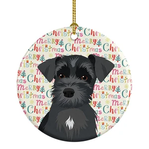Schnauzer Black #1 Christmas Ceramic Ornament Christmas Tree Hanging Decorations for Home Christmas Holiday, Party, Gift, 3 in, Multicolor Schnauzer Black #1 Christmas Ceramic Ornament Christmas Tree Hanging Decorations for Home Christmas Holiday, Party, Gift, 3 in, Multicolor