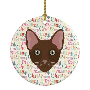 Havana Brown Cat Christmas Ceramic Ornament Christmas Tree Hanging Decorations for Home Christmas Holiday, Party, Gift, 3 in, Multicolor Havana Brown Cat Christmas Ceramic Ornament Christmas Tree Hanging Decorations for Home Christmas Holiday, Party, Gift, 3 in, Multicolor