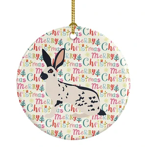 English Spot Rabbit Christmas Ceramic Ornament Christmas Tree Hanging Decorations for Home Christmas Holiday, Party, Gift, 3 in, Multicolor English Spot Rabbit Christmas Ceramic Ornament Christmas Tree Hanging Decorations for Home Christmas Holiday, Party, Gift, 3 in, Multicolor
