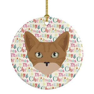 Australian Mist Cat Christmas Ceramic Ornament Christmas Tree Hanging Decorations for Home Christmas Holiday, Party, Gift, 3 in, Multicolor Australian Mist Cat Christmas Ceramic Ornament Christmas Tree Hanging Decorations for Home Christmas Holiday, Party, Gift, 3 in, Multicolor