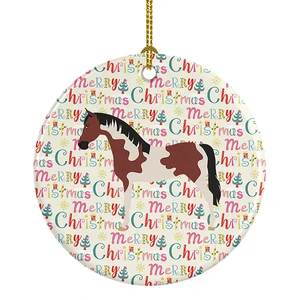Pinto Horse Christmas Ceramic Ornament Christmas Tree Hanging Decorations for Home Christmas Holiday, Party, Gift, 3 in, Multicolor Pinto Horse Christmas Ceramic Ornament Christmas Tree Hanging Decorations for Home Christmas Holiday, Party, Gift, 3 in, Multicolor