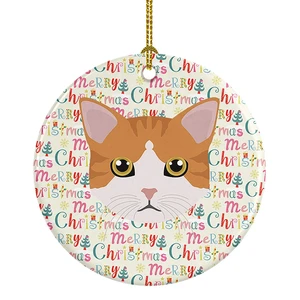 European Shorthair Cat Christmas Ceramic Ornament Christmas Tree Hanging Decorations for Home Christmas Holiday, Party, Gift, 3 in, Multicolor European Shorthair Cat Christmas Ceramic Ornament Christmas Tree Hanging Decorations for Home Christmas Holiday, Party, Gift, 3 in, Multicolor