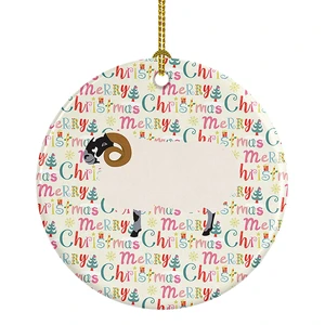 Scottish Blackface Sheep Christmas Ceramic Ornament Christmas Tree Hanging Decorations for Home Christmas Holiday, Party, Gift, 3 in, Multicolor Scottish Blackface Sheep Christmas Ceramic Ornament Christmas Tree Hanging Decorations for Home Christmas Holiday, Party, Gift, 3 in, Multicolor