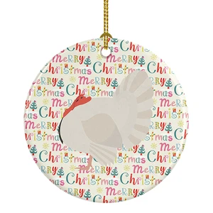 White Holland Turkey Christmas Ceramic Ornament Christmas Tree Hanging Decorations for Home Christmas Holiday, Party, Gift, 3 in, Multicolor White Holland Turkey Christmas Ceramic Ornament Christmas Tree Hanging Decorations for Home Christmas Holiday, Party, Gift, 3 in, Multicolor
